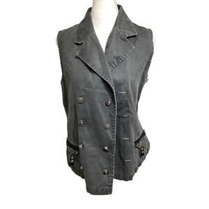 Chor Grey Jean Vest Size Small - Grunge, Edgy, Streetwear